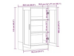 Vitrina de madera contrachapada blanco 82,5x30,5x115 cm