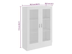 Vitrina de madera contrachapada blanco 82,5x30,5x115 cm
