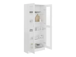 Vitrina de madera contrachapada blanco 82,5x30,5x185,5 cm