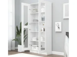 Vitrina de madera contrachapada blanco 82,5x30,5x185,5 cm