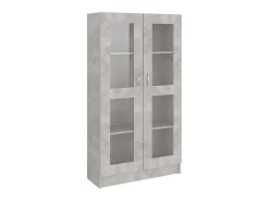 Vitrina de madera contrachapada gris hormigón 82,5x30,5x150cm ES852748