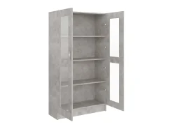 Vitrina de madera contrachapada gris hormigón 82,5x30,5x150cm ES852748