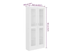 Vitrina de madera contrachapada blanco 82,5x30,5x185 cm