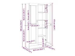Vitrina de madera contrachapada blanco 82,5x30,5x185 cm