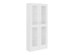 Vitrina de madera contrachapada blanco 82,5x30,5x185 cm