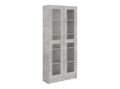 Vitrina de madera contrachapada gris hormigón 82,5x30,5x185,5cm