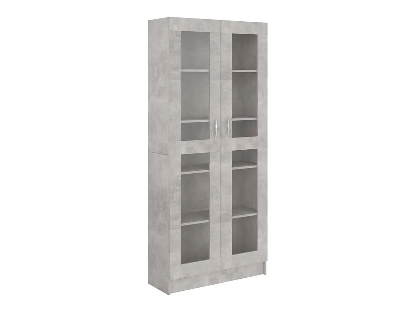 Vitrina de madera contrachapada gris hormigón 82,5x30,5x185,5cm