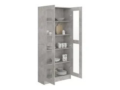 Vitrina de madera contrachapada gris hormigón 82,5x30,5x185,5cm