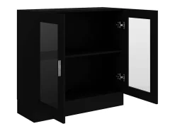 Vitrina de madera contrachapada negro 82,5x30,5x80 cm