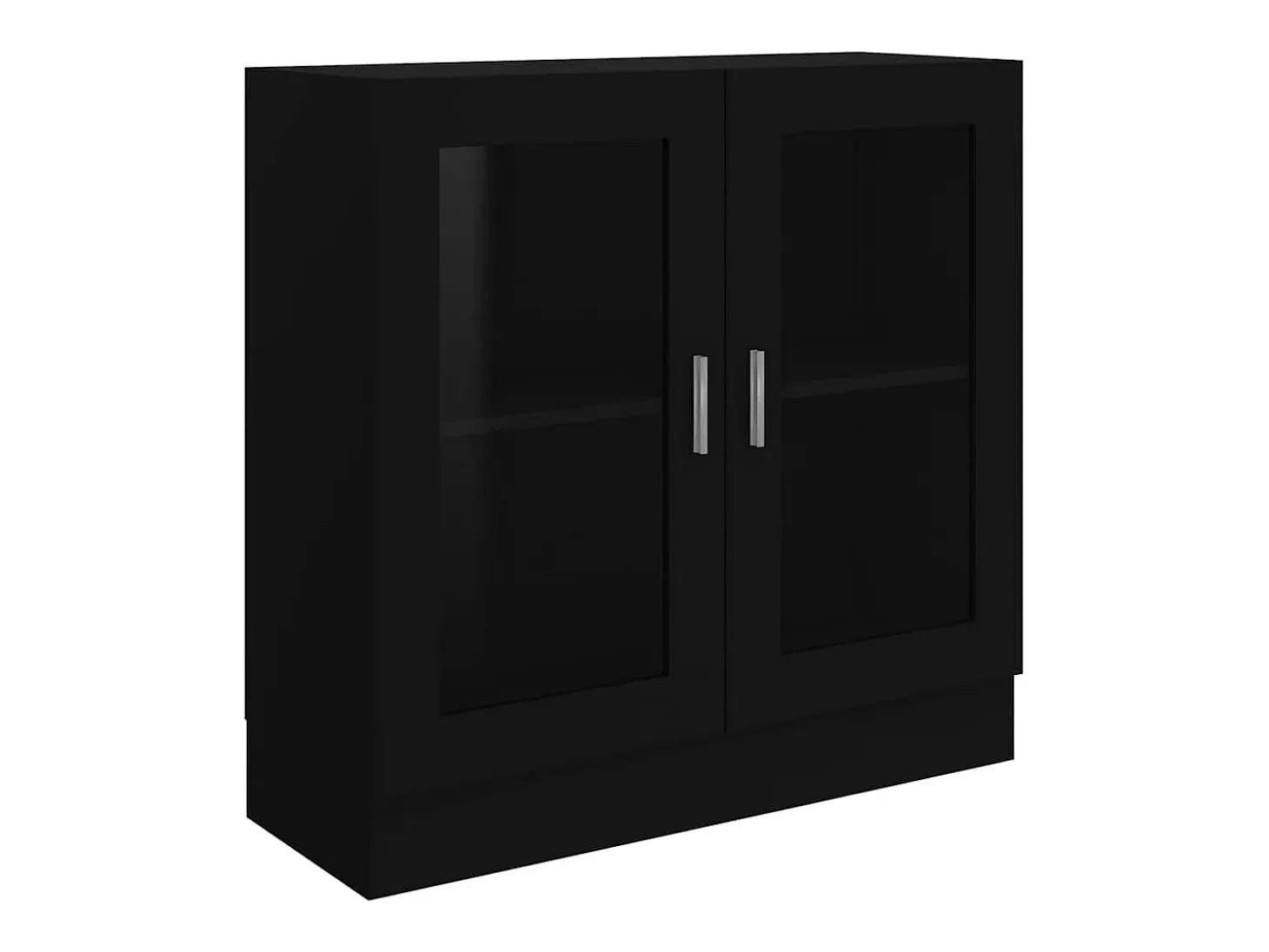 Vitrina de madera contrachapada negro 82,5x30,5x80 cm
