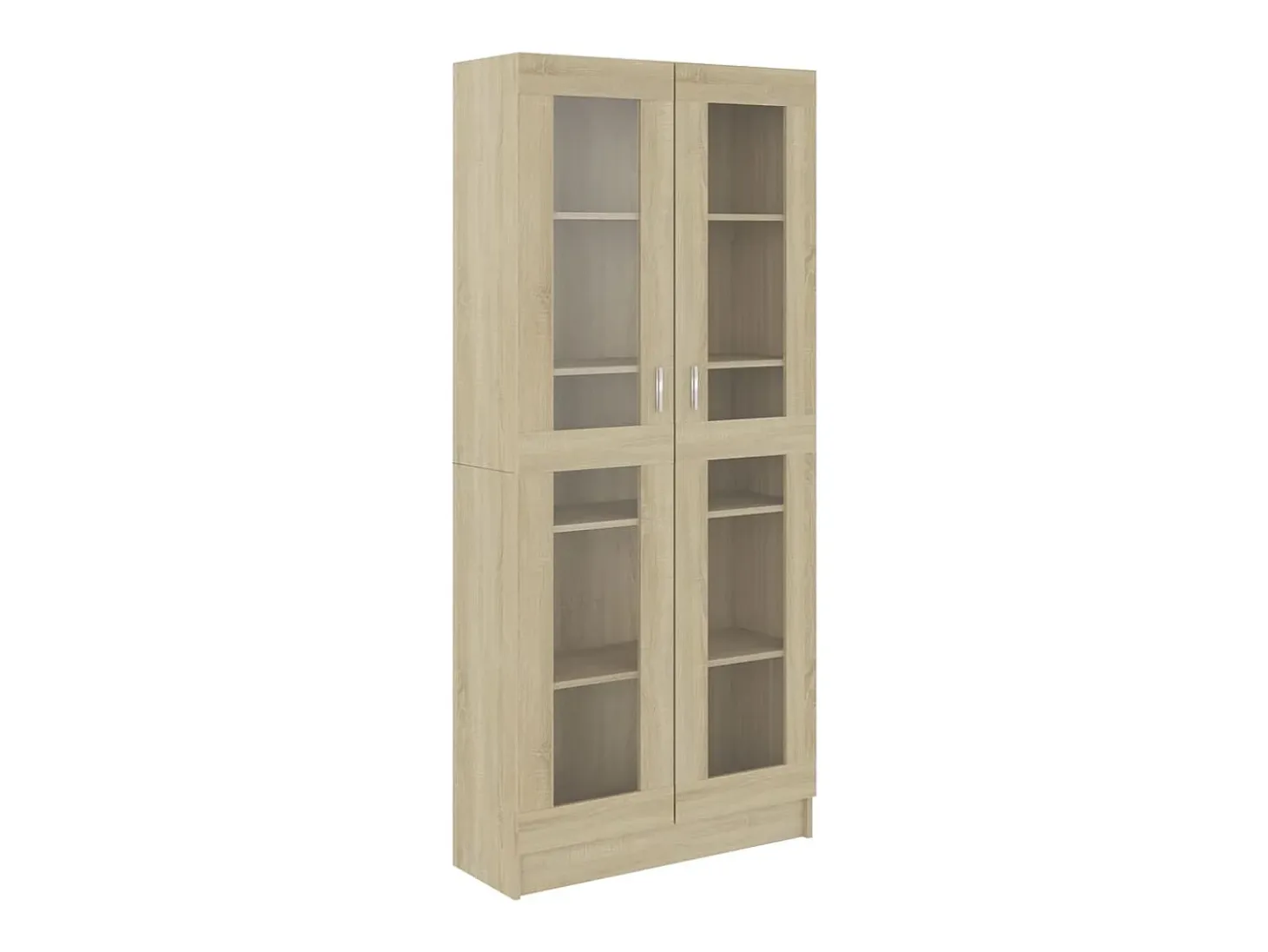 Vitrina de madera contrachapada color roble 82,5x30,5x185,5 cm