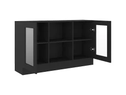 Vitrina de madera contrachapada negro 120x30,5x70 cm ES904203