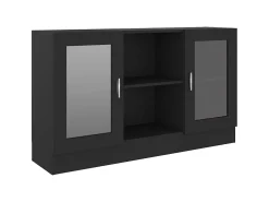 Vitrina de madera contrachapada negro 120x30,5x70 cm ES904203