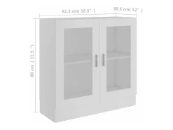 Vitrina de madera contrachapada blanco 82,5x30,5x80 cm