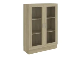 Vitrina de madera contrachapada color roble 82,5x30,5x115 cm ES585425