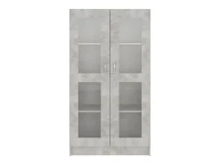 Vitrina de madera contrachapada gris hormigón 82,5x30,5x150cm