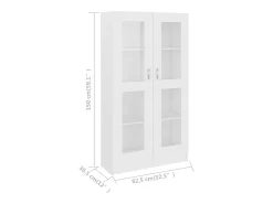 Vitrina de madera contrachapada blanco 82,5x30,5x150 cm