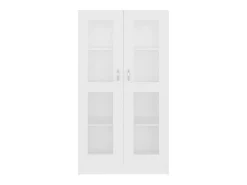 Vitrina de madera contrachapada blanco 82,5x30,5x150 cm