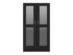 Vitrina de madera contrachapada negro 82,5x30,5x150 cm