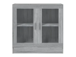 Vitrina de madera contrachapada gris sonoma 82,5x30,5x80 cm ES209144