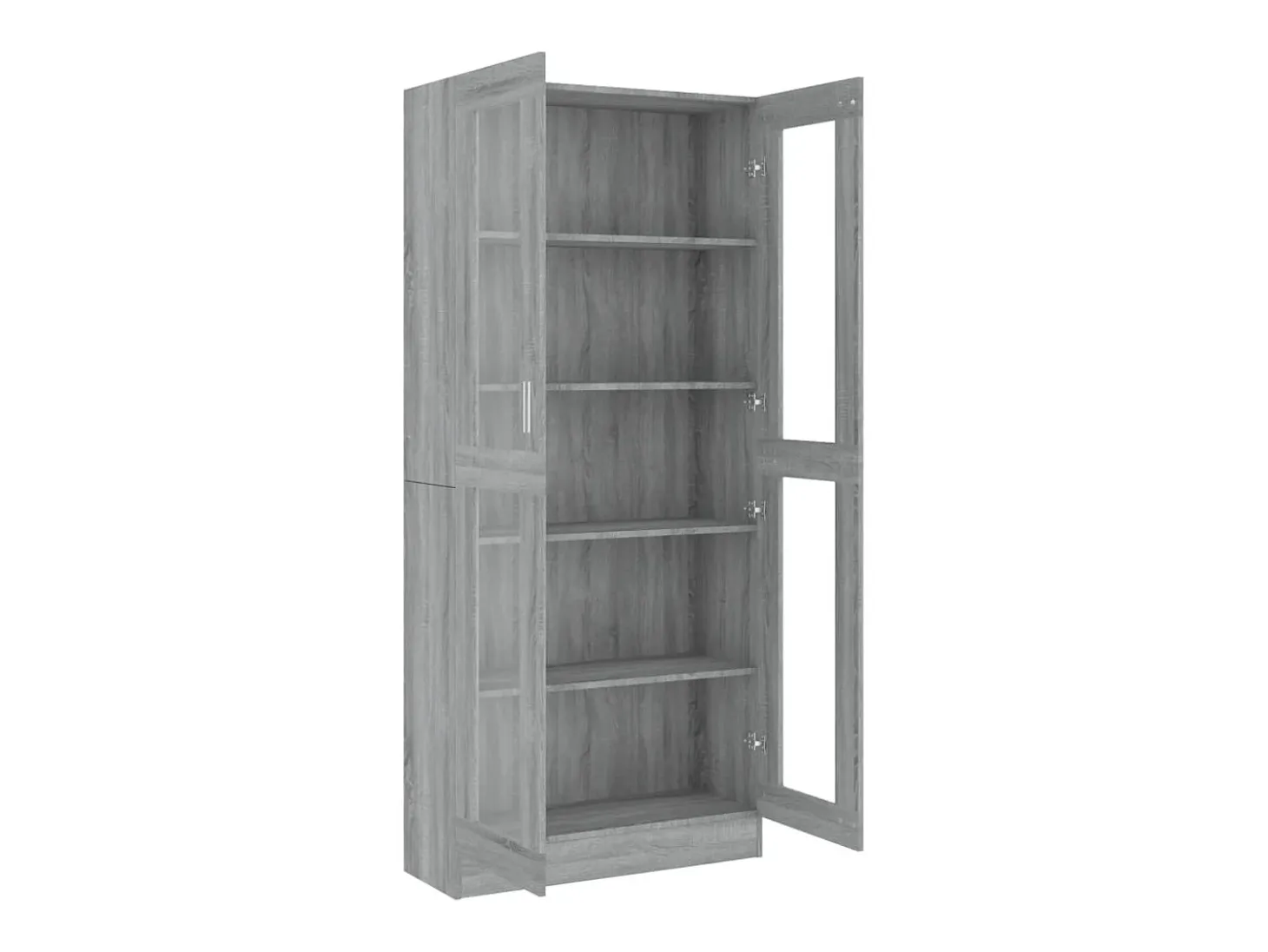 Vitrina de madera contrachapada gris sonoma 82,5x30,5x185,5 cm