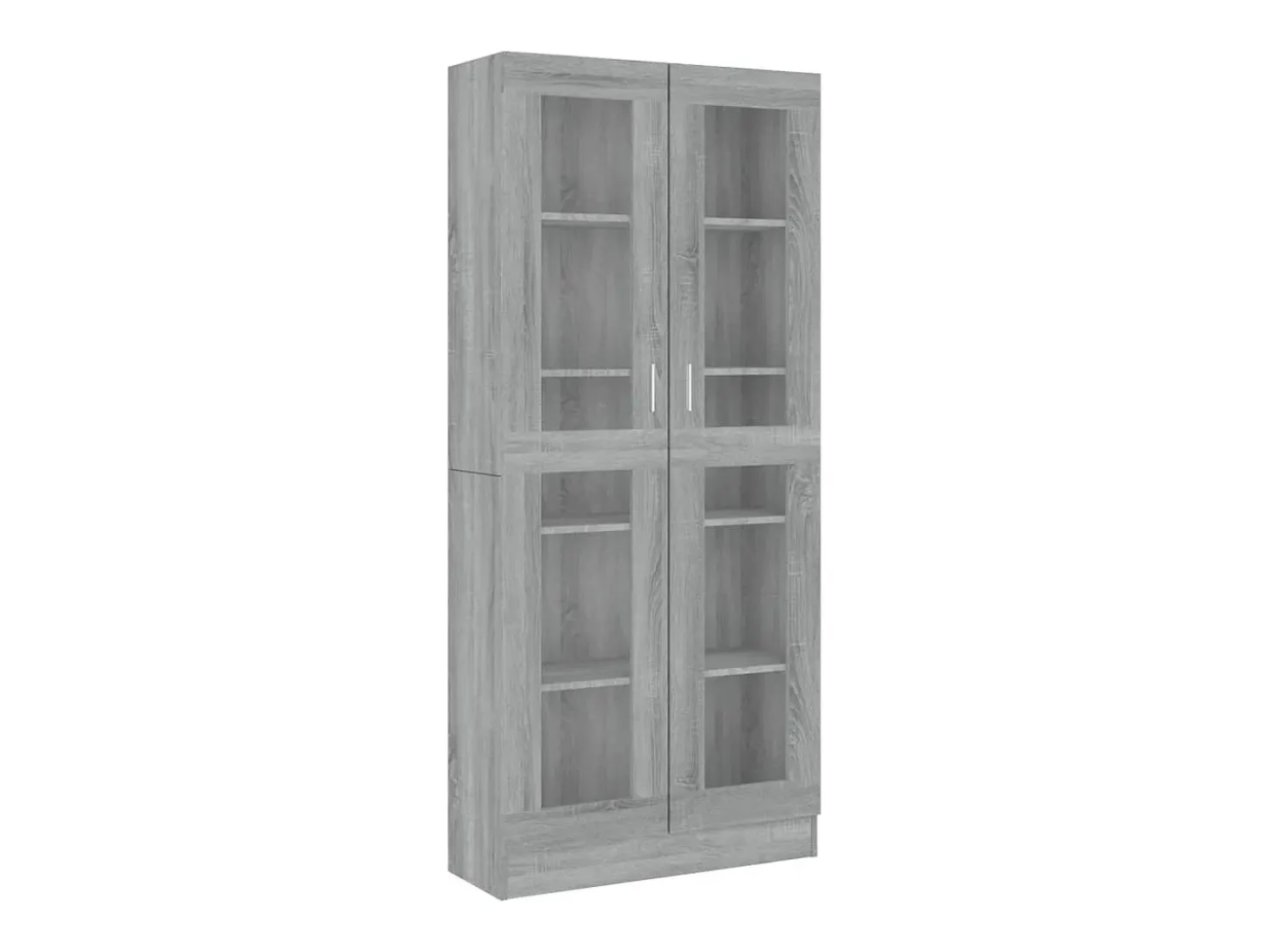 Vitrina de madera contrachapada gris sonoma 82,5x30,5x185,5 cm