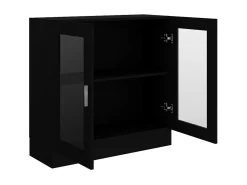 Vitrina de madera contrachapada negro 82,5x30,5x80 cm ES273277