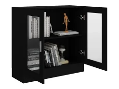 Vitrina de madera contrachapada negro 82,5x30,5x80 cm ES273277