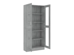 Vitrina de madera contrachapada gris sonoma 82,5x30,5x185,5 cm ES961885