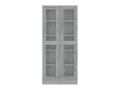 Vitrina de madera contrachapada gris sonoma 82,5x30,5x185,5 cm ES961885
