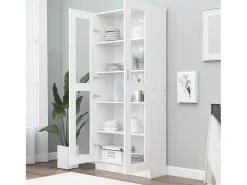 Vitrina de madera contrachapada blanco 82,5x30,5x185,5 cm ES205548