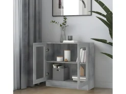 Vitrina de madera contrachapada gris sonoma 82,5x30,5x80 cm