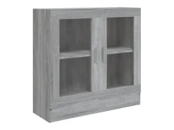 Vitrina de madera contrachapada gris sonoma 82,5x30,5x80 cm