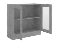 Vitrina de madera contrachapada gris hormigón 82,5x30,5x80 cm ES108934
