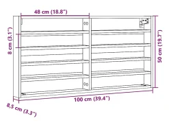 Vitrina de madera de ingeniería roble Sonoma 100x8,5x50 cm