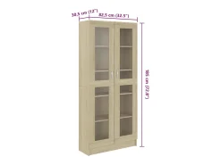 Vitrina de madera de ingeniería roble Sonoma 82,5x30,5x185 cm