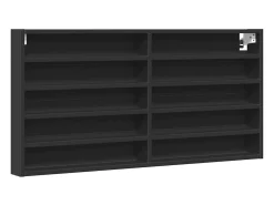 Vitrina de madera de ingeniería negra 100x8,5x50 cm ES144289