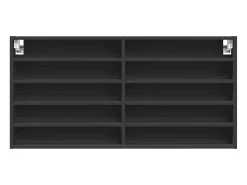 Vitrina de madera de ingeniería negra 100x8,5x50 cm ES144289