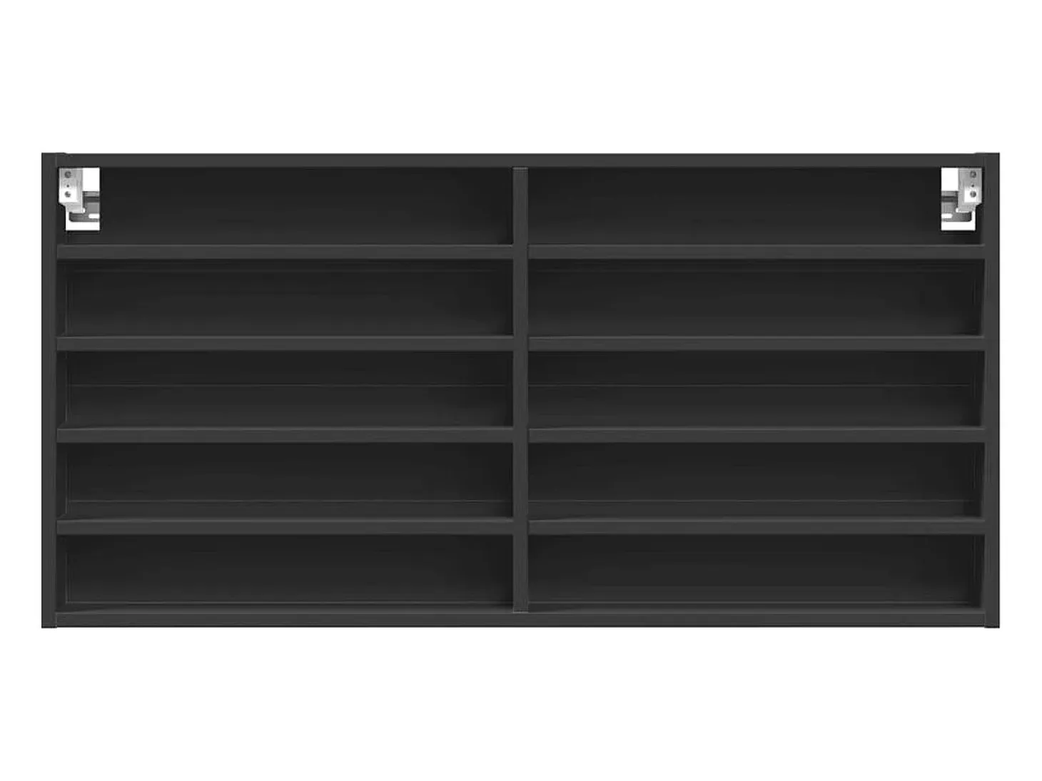 Vitrina de madera de ingeniería negra 100x8,5x50 cm ES144289