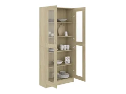 Vitrina de madera de ingeniería roble Sonoma 82,5x30,5x185,5 cm ES141498
