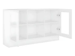 Vitrina de madera ingeniería blanca 120x30,5x70 cm ES888744