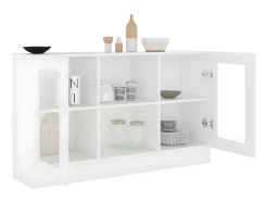 Vitrina de madera ingeniería blanca 120x30,5x70 cm ES888744