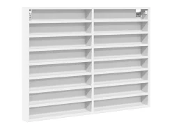 Vitrina de madera ingeniería blanca 100x8,5x75 cm ES604438