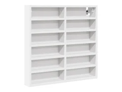 Vitrina de madera ingeniería blanca 60x8,5x58 cm