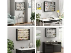 Vitrina de pared blanco/negro 80x10x60 showla