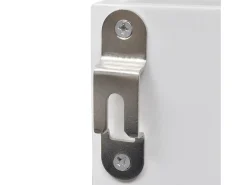 Vitrina de pared con estante para libros, DVD y cristal en MDF blanco