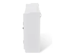 Vitrina de pared con estante para libros, DVD y cristal en MDF blanco