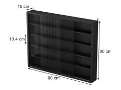Vitrina de pared negro 80x10x60 showla