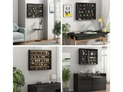 Vitrina de pared negro 80x10x60 showla