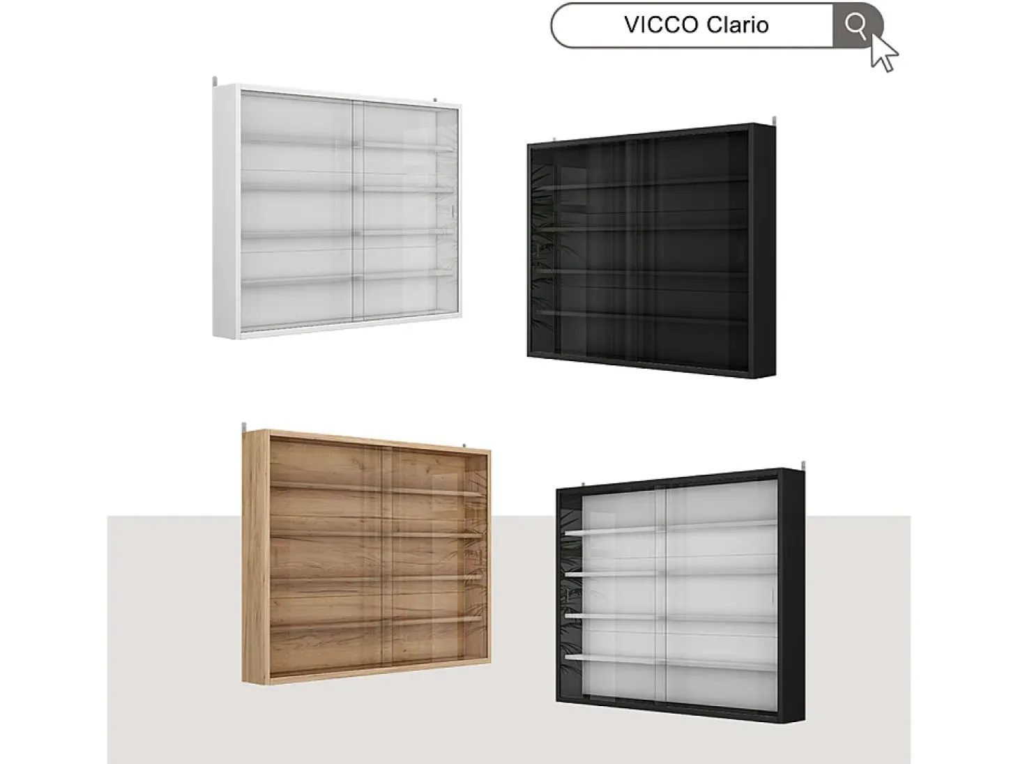 Vitrina de pared negro 80x10x60 showla